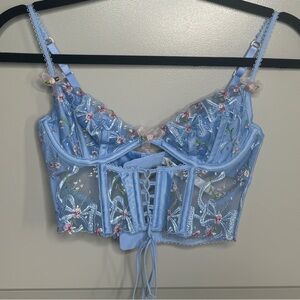 XXS/32A Love & Lemons Blue Floral Bustier